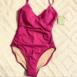 Garnet Hill Size 6 Surplice Wrap One Piece Swim